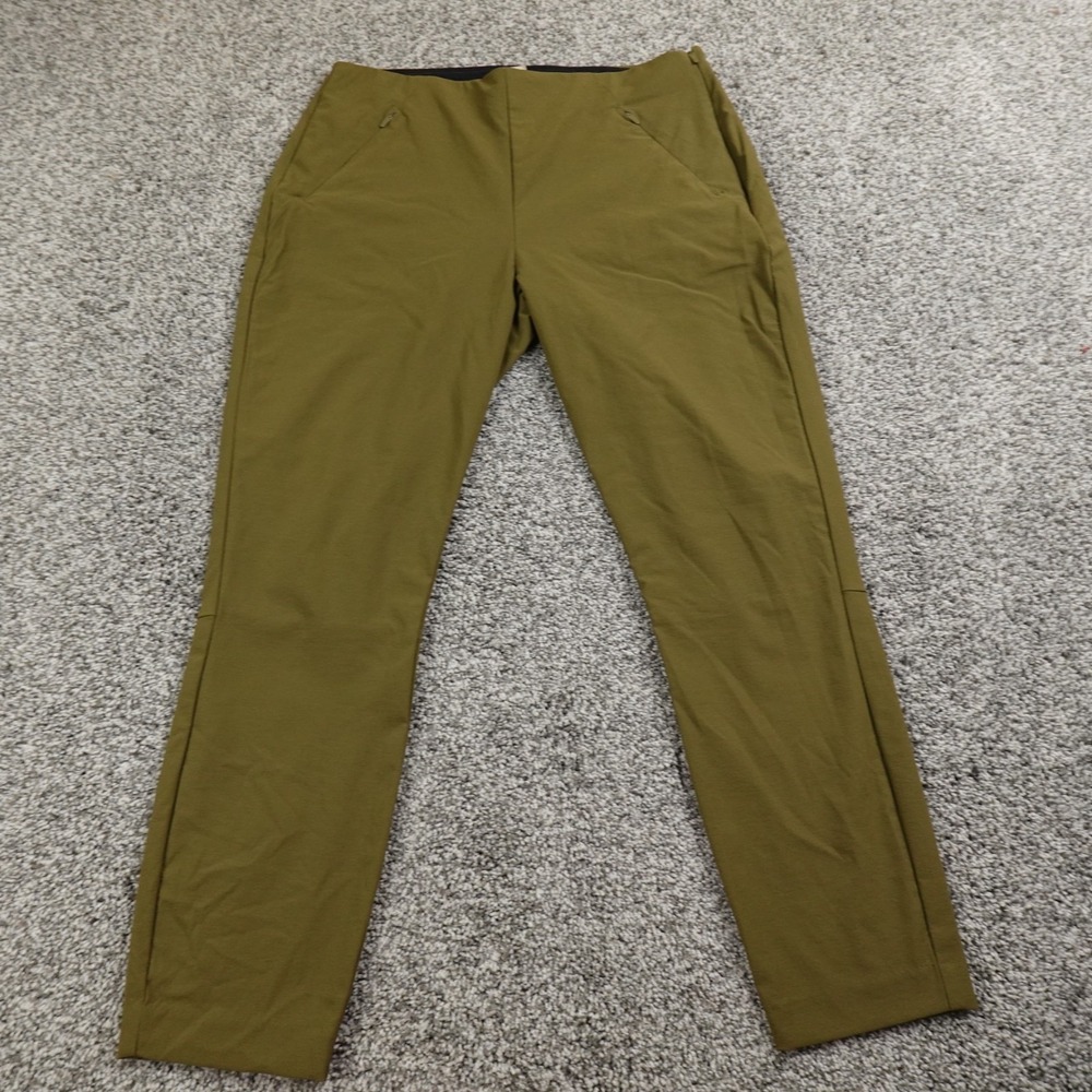 Duluth Pants‎ Womens 8 Brown Green Pull On Slim Leg Skinny Ankle Stretch Flex